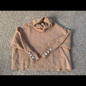 Boxy Mockneck Sweater w/ Sleeve Detail